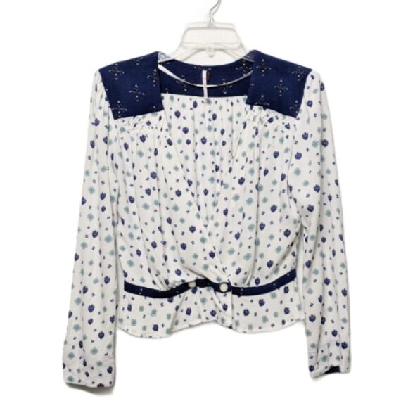 FREE PEOPLE Where We Roam Surplice Top S - Picture 2 of 11